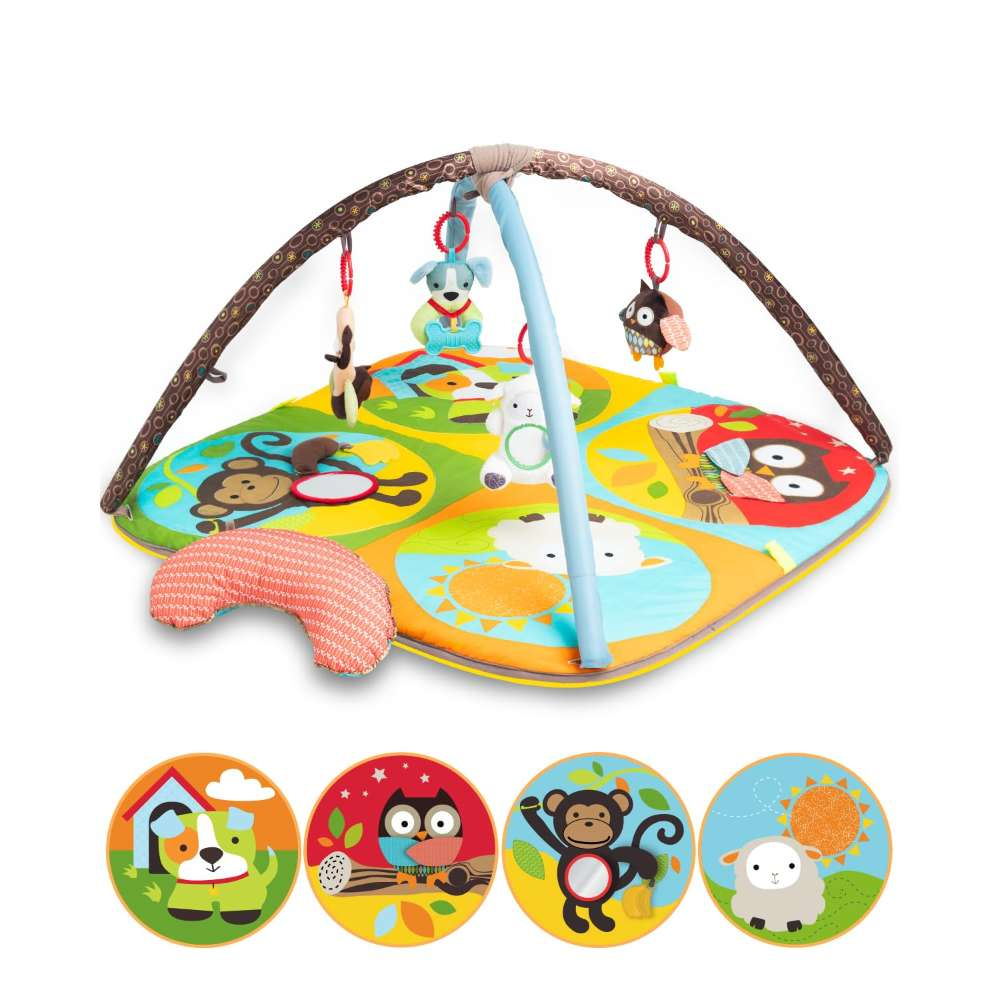 Sensory Baby Play Mat -- Cute Animals Theme (Infants 0-6 Months)