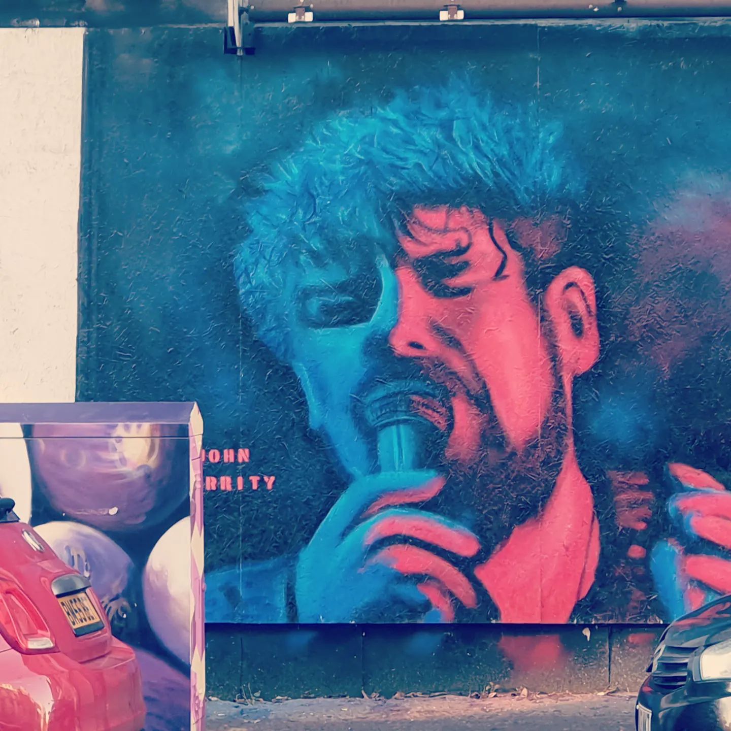 Street Art image of a local Busker
