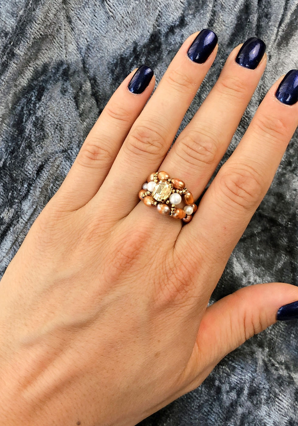 Thumbnail: Rupert II Brown White Golden Shadow Ring