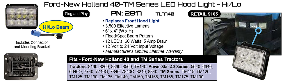 Thumbnail: Ford - New Holland 40 - TM Series Hood Light - Hi/Lo