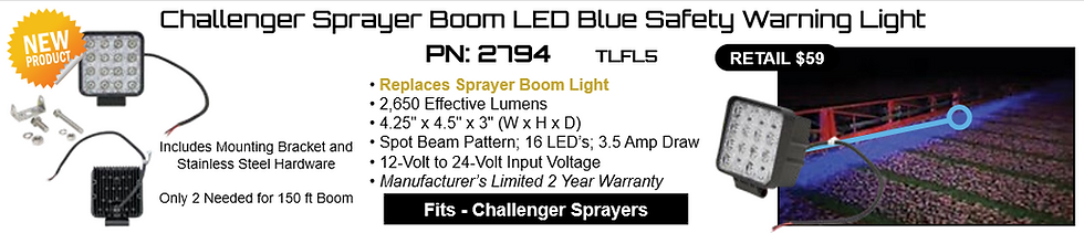 Thumbnail: Universal Sprayer Boom Blue Warning Light