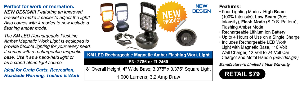 Thumbnail: Rechargeable Magnetic Amber Work Light