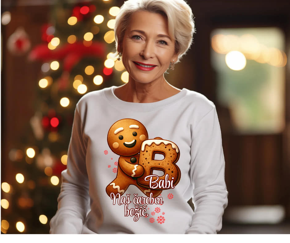 Božični pulover “Babi – naš čaroben božič” – popolno darilo za najlepše babice!