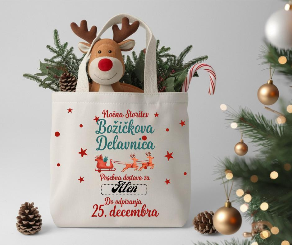 Čarobna božična tote bag za posebne praznične dostave!