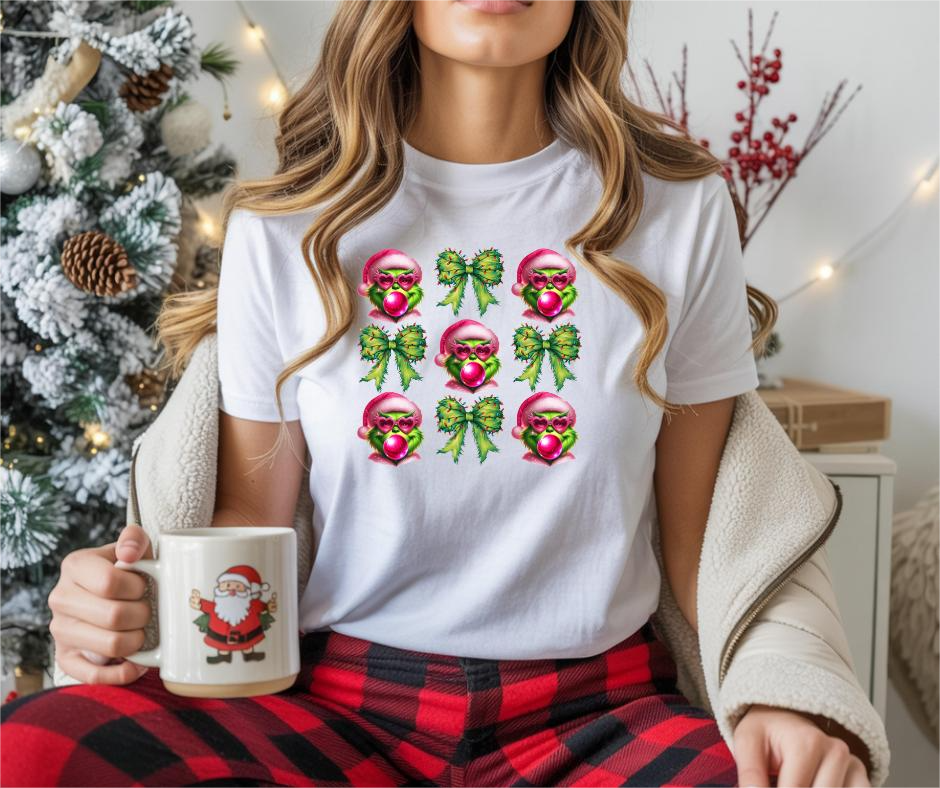 Majica »Pink Holiday Bow« – praznični pop glam