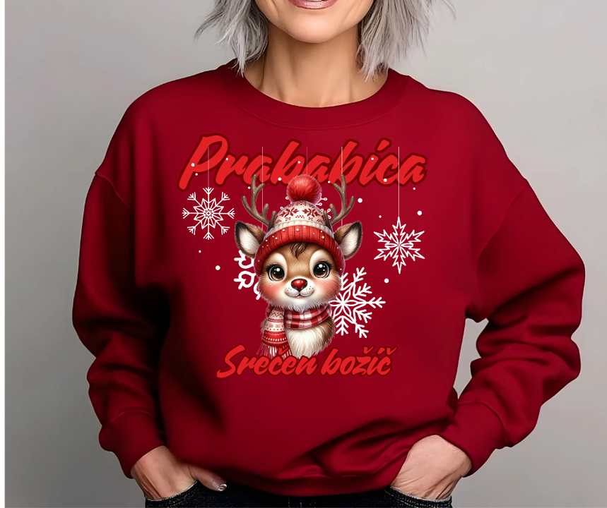 Božični pulover “Prababica – Srečen božič” – popolno, srčno darilo za najnežnejš