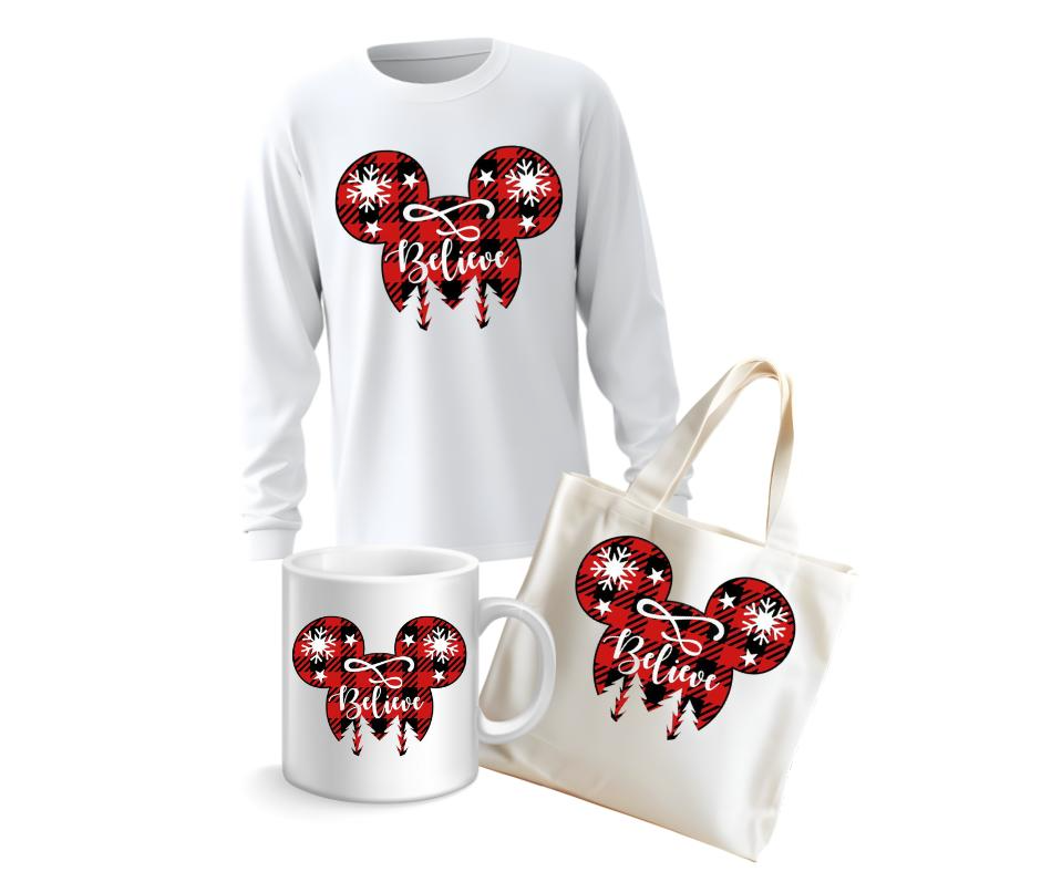 Personalizirani božični komplet – majica z dolgimi rokavi, skodel