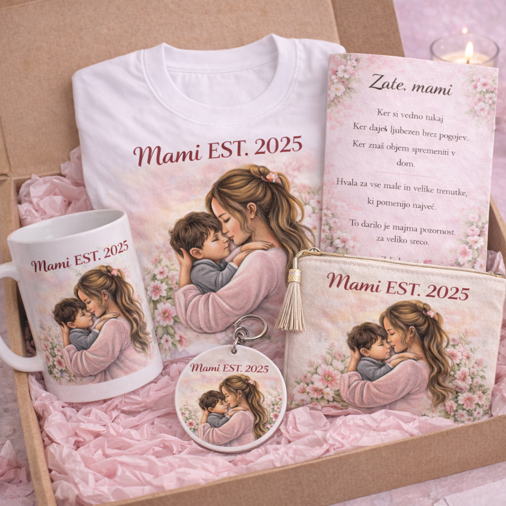 Darilni komplet za mamo »Mami EST. 2025