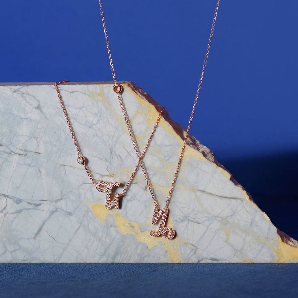 Thumbnail: Zodiac Star Sign Pendant Necklace Rose Gold Capricorn