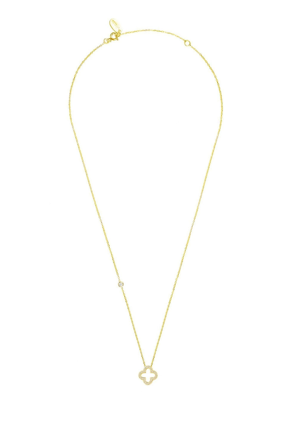 縮圖：Open Clover Pendant Necklace