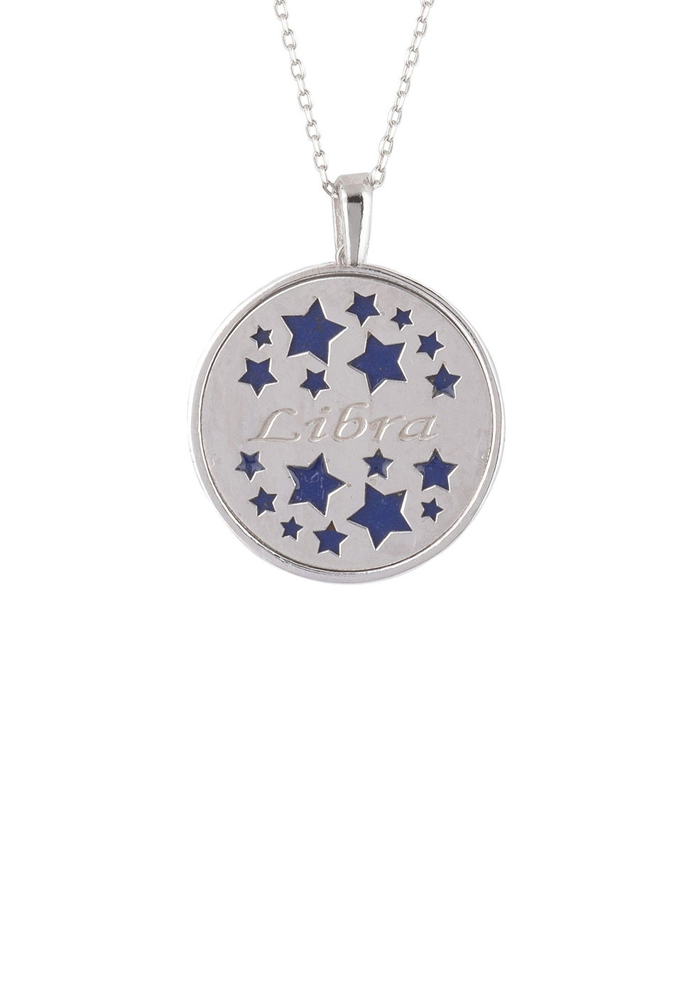 Thumbnail: Zodiac Lapis Lazuli Gemstone Star Constellation Pendant Necklace Silver Libra