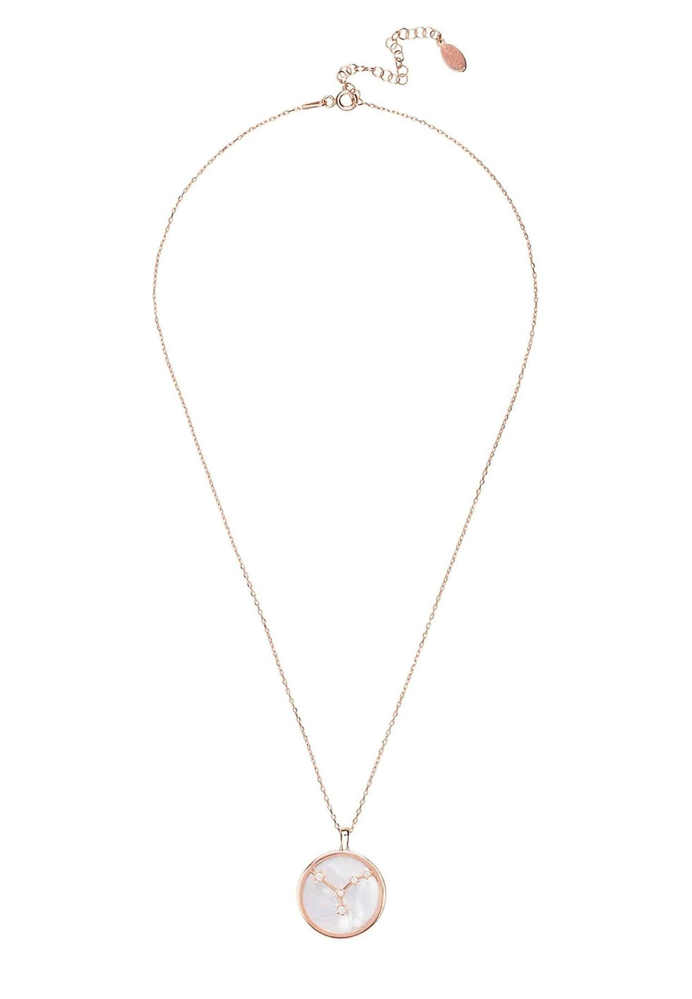 Miniatura: Collar con colgante de constelación de estrellas y piedras preciosas de nácar del zodiaco Cáncer