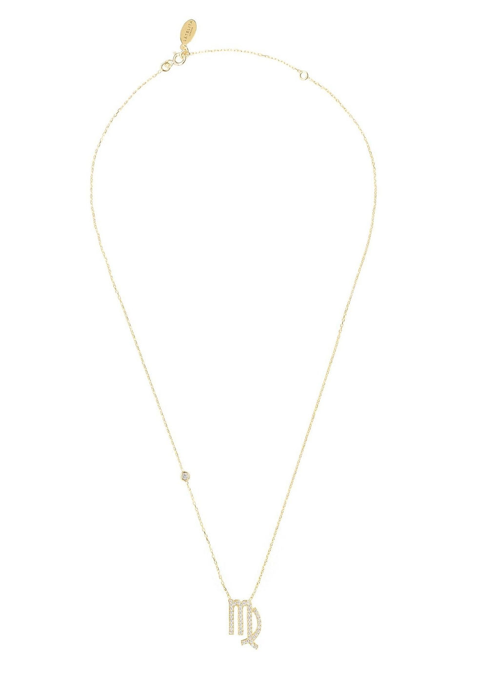 Thumbnail: Zodiac Star Sign Pendant Necklace Gold Virgo