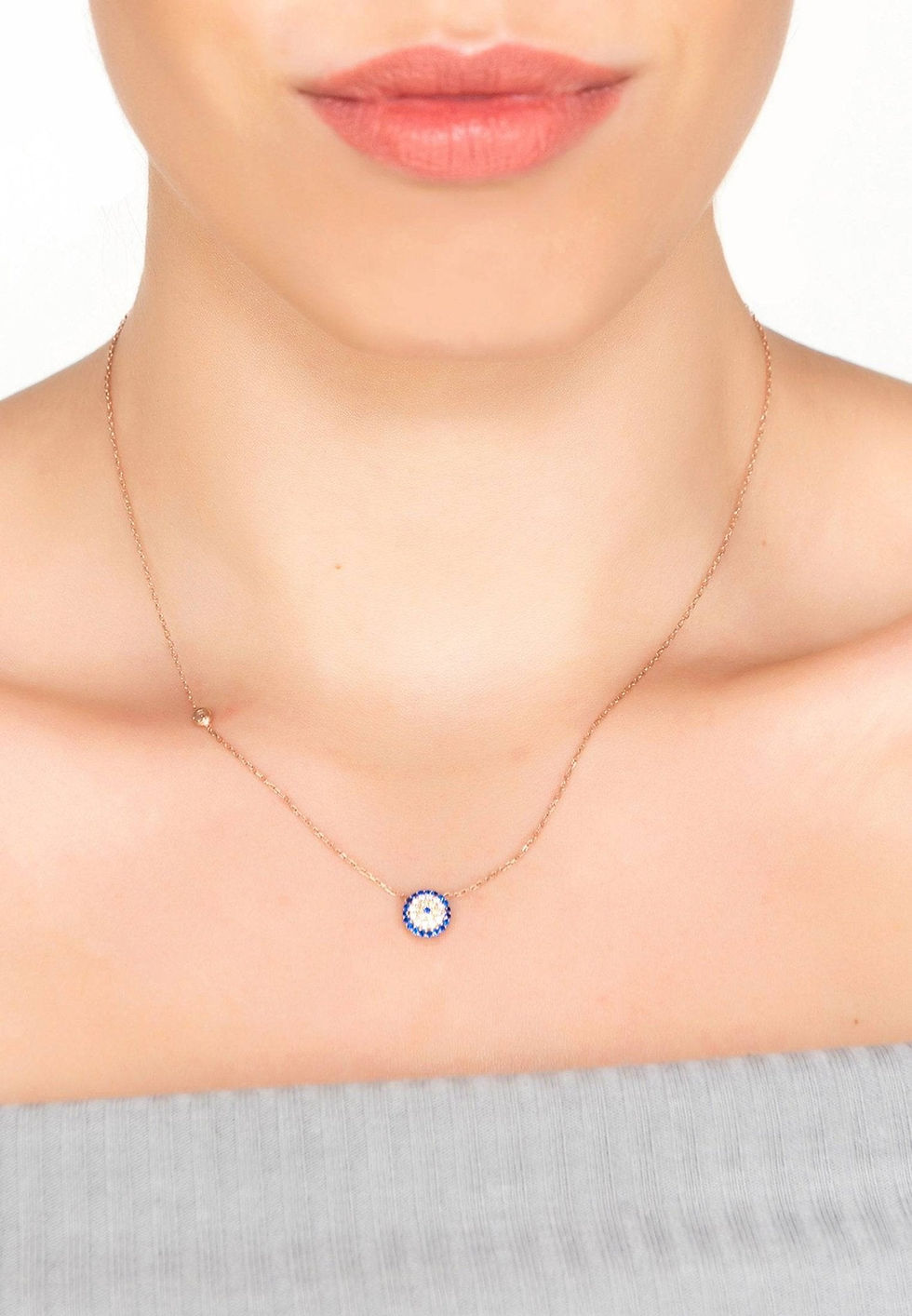 Thumbnail: Evil Eye Necklace Rosegold