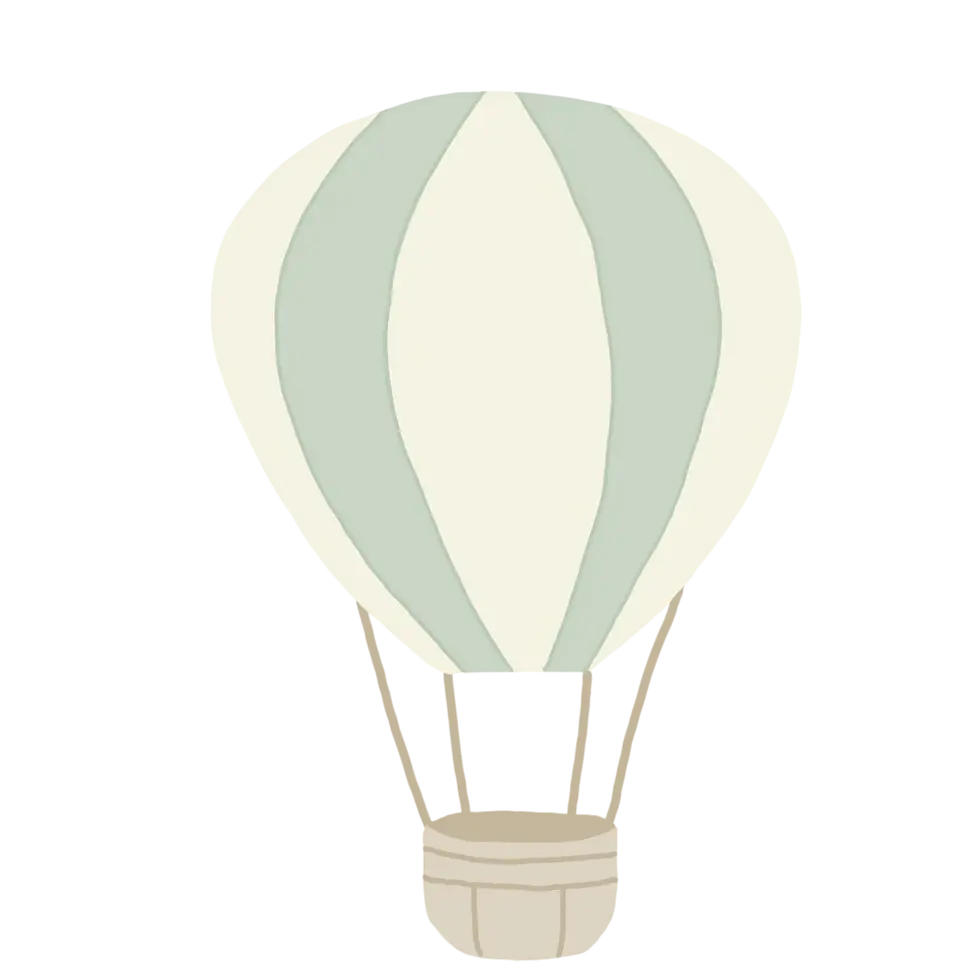Malování stěn s minimalistickou dětskou tématikou horkovzdušného balónu.