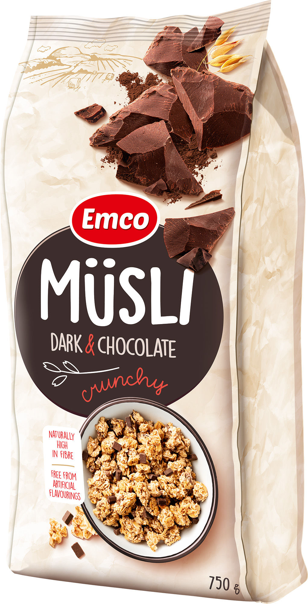 Crunchy muesli with dark chocolate