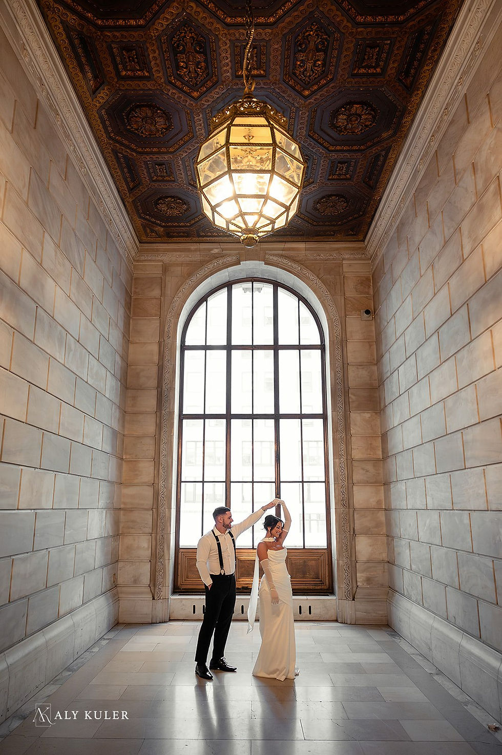 Luxury engagement photos at the New York Public Library in NYC. Timeless, editorial-style engagement photography by a New York City photographer.