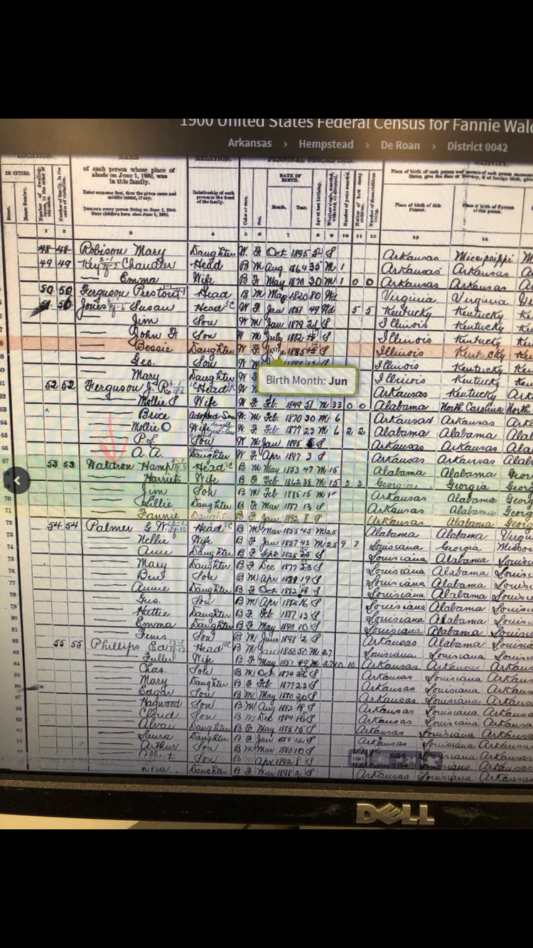 1900 US Census Waldon Family