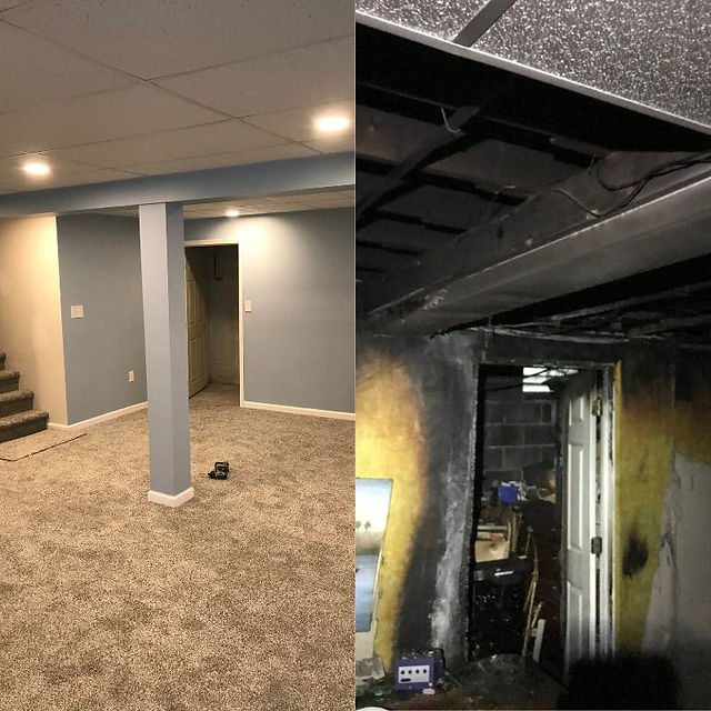 Basement Before and After