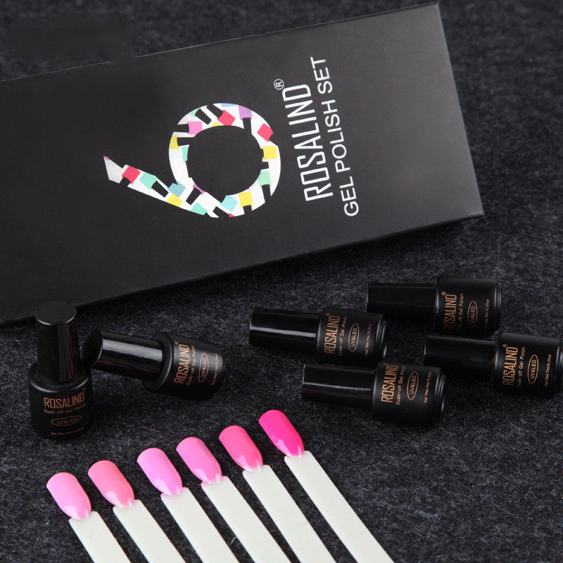 6 Bottles of Premium Nail Gel Set with Color Box