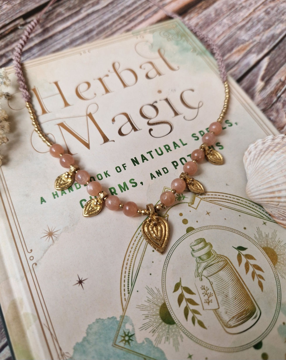 Sunstone & Brass Bead Choker