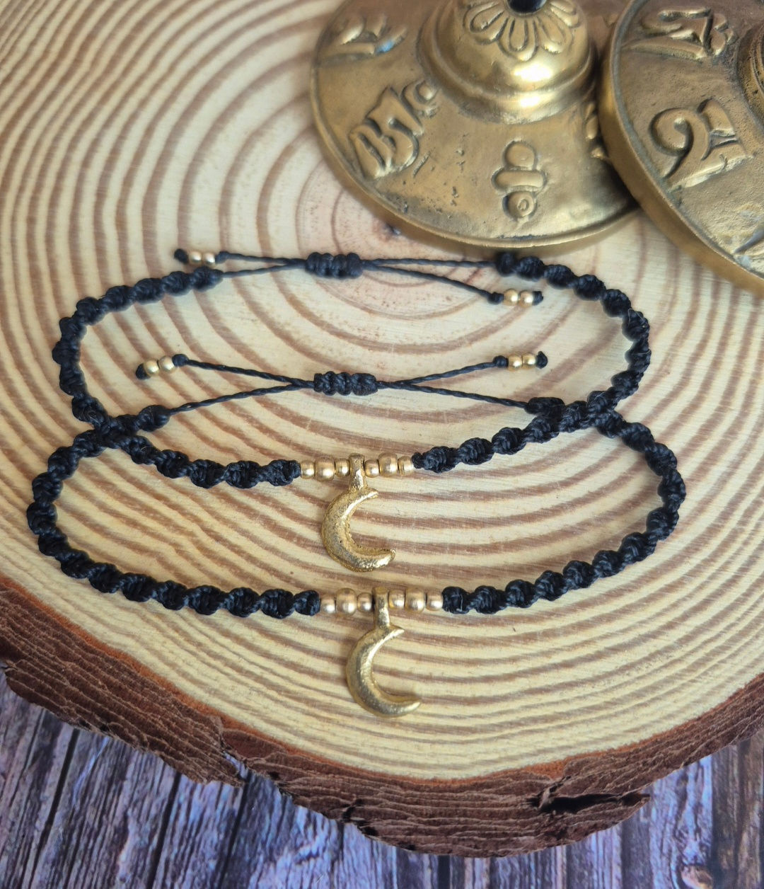 Brass Moon Stacker Bracelet 