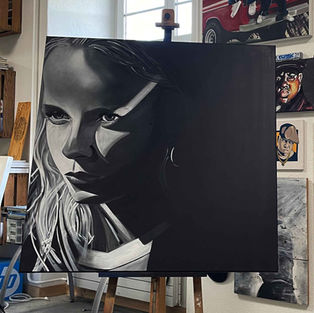 Leinwand mit Portrait von Paula Hartmannn gemalt von Kuenstler ZjanArt