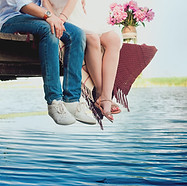 Romantic Couple on Dock
