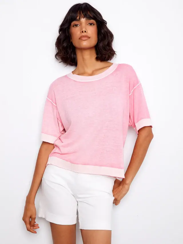 Thumbnail: Short Sleeve Sweater - Candy