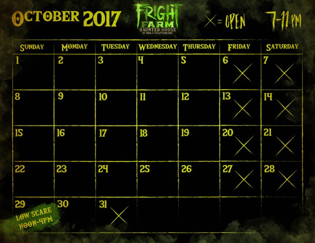 2017 Fright Farm Calendar