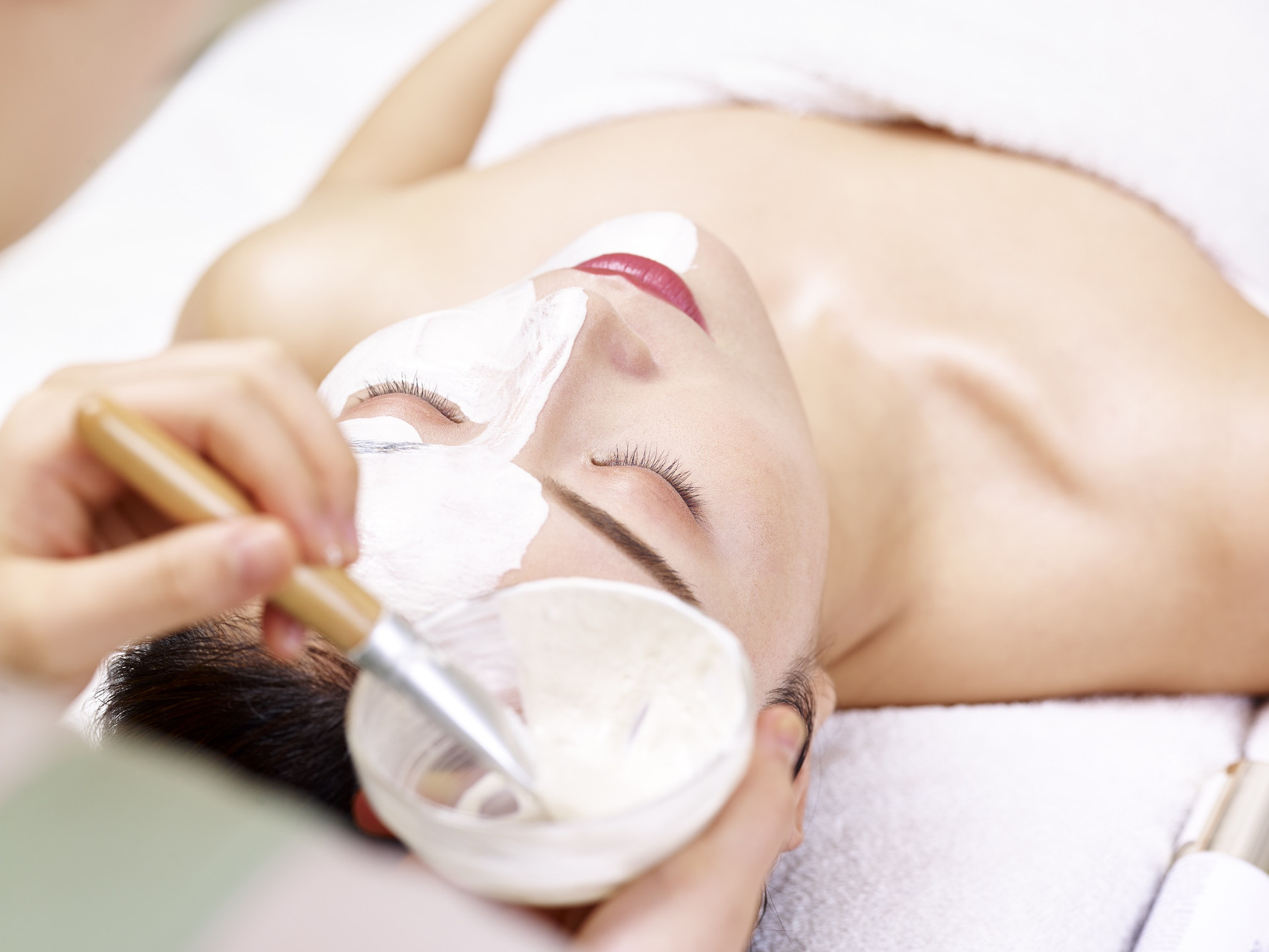 Clean, professional medical spa treatment room with neutral tones at mia's Voupre in Manhattan Beach
