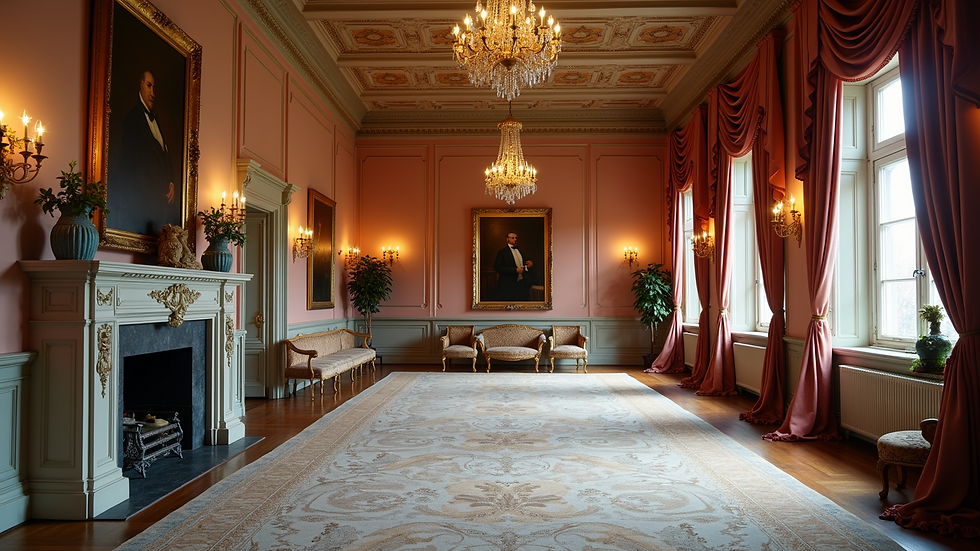 Eye-level view of a beautifully decorated Irish castle event venue
