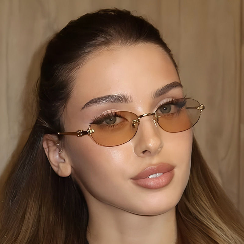 Light Luxury Rimless Oval Sunglasses