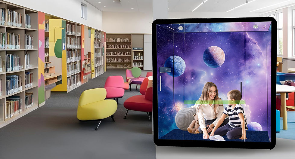 Teacher and a student inside Forever Me Aqua Sensory Pod
