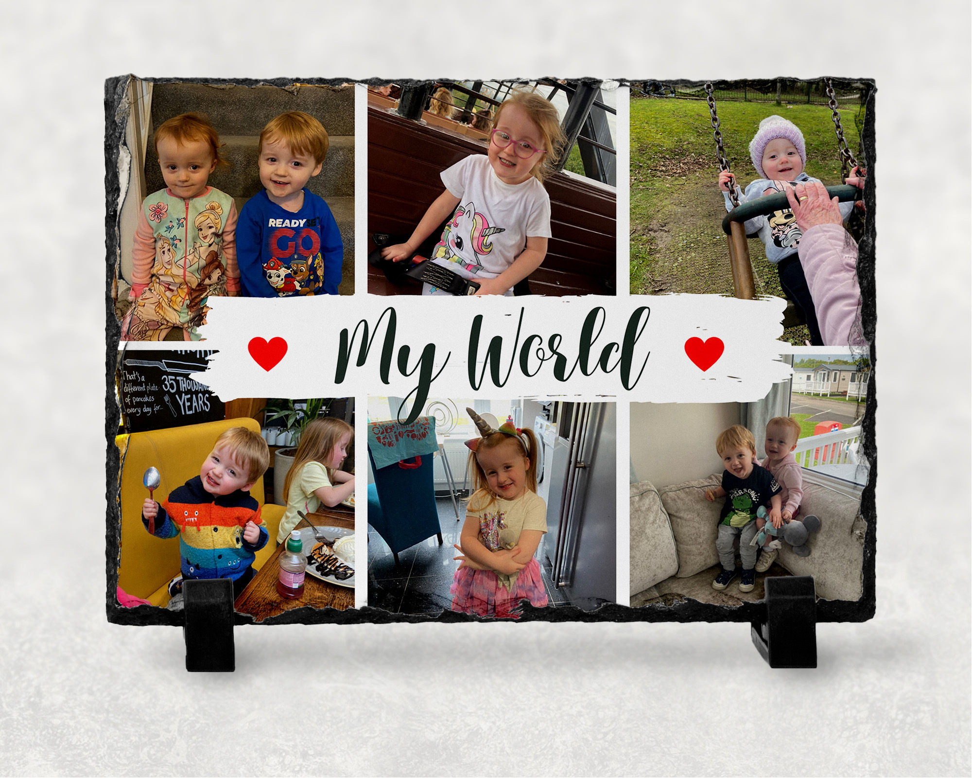 Personalised My World Photo Rock Slate