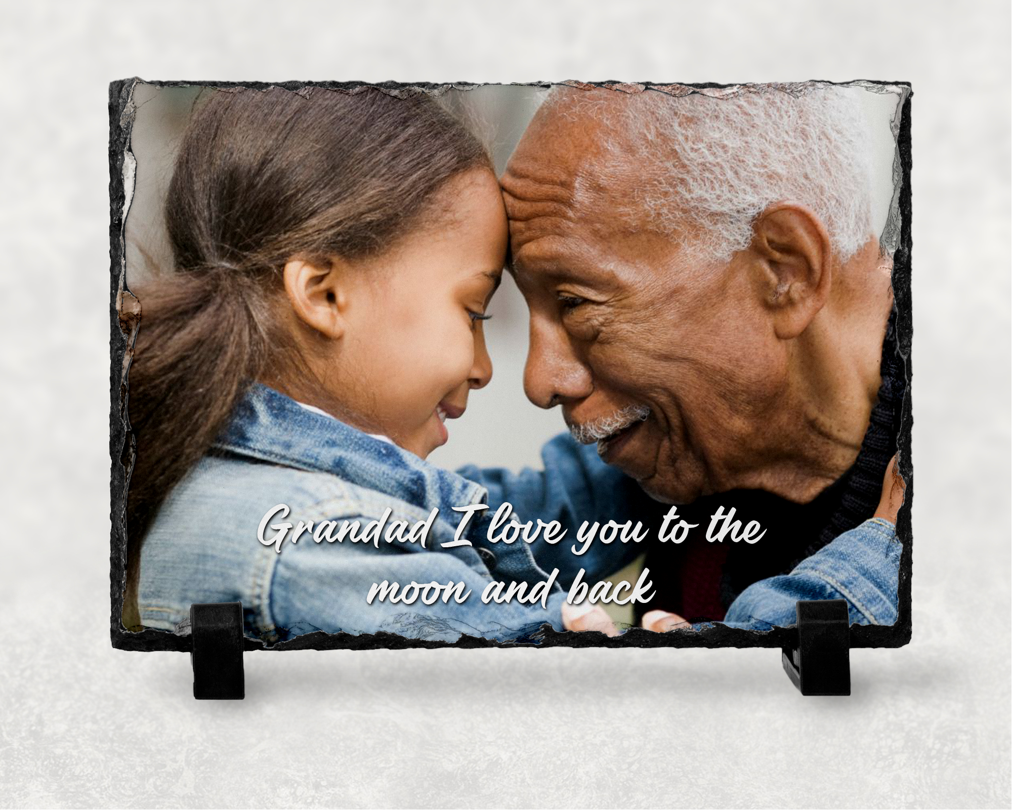 Personalised Rock Photo Slate with Message