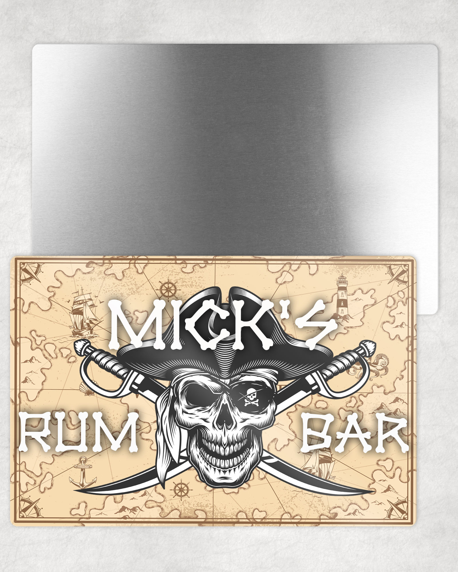 Personalised Pirate Rum Bar Aluminium Sign