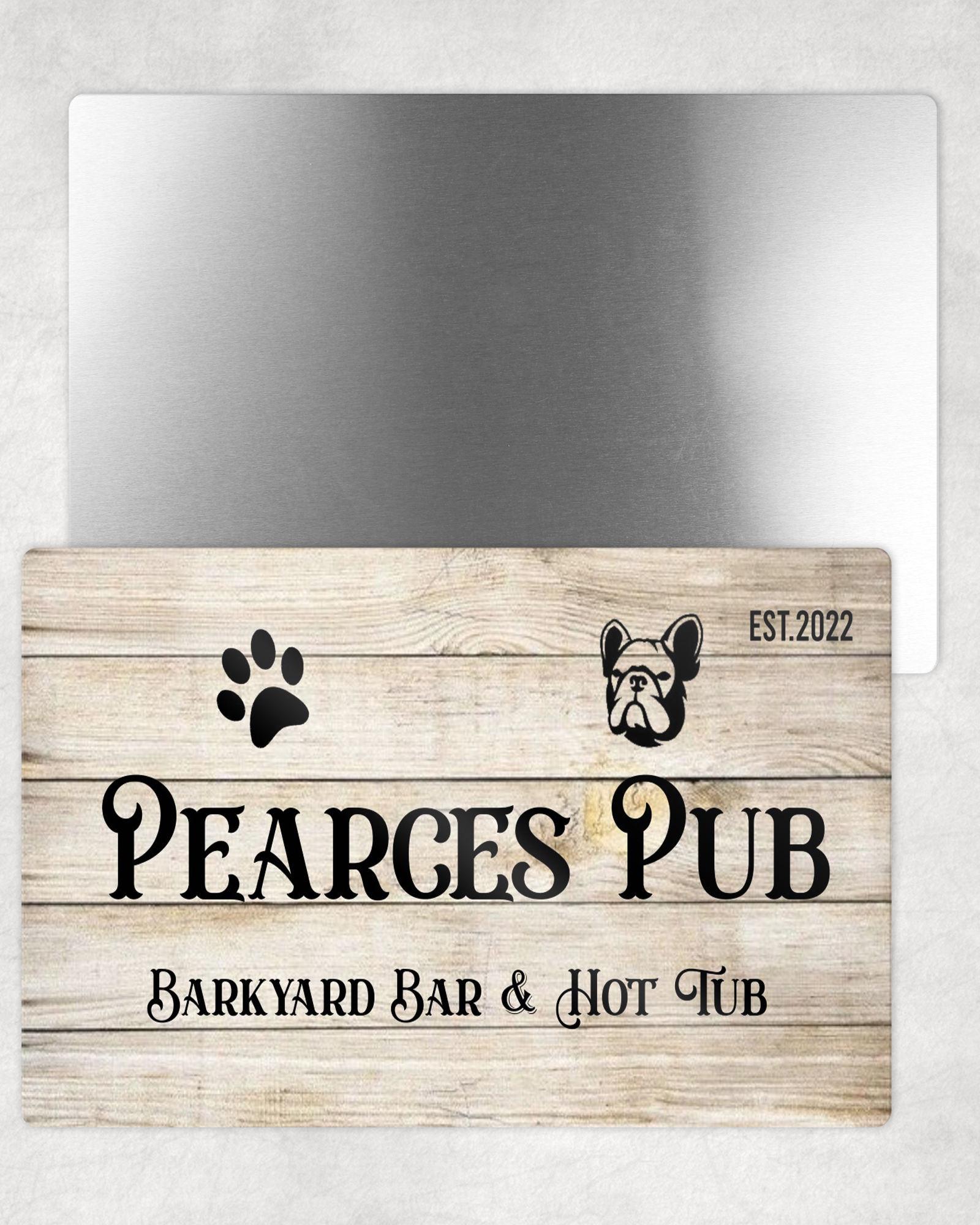 Personalised Bar & Dog Aluminium Sign