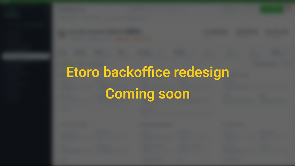 Etoro backoffice comming soon