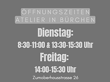Atelier Öffnungszeiten mit Strasse