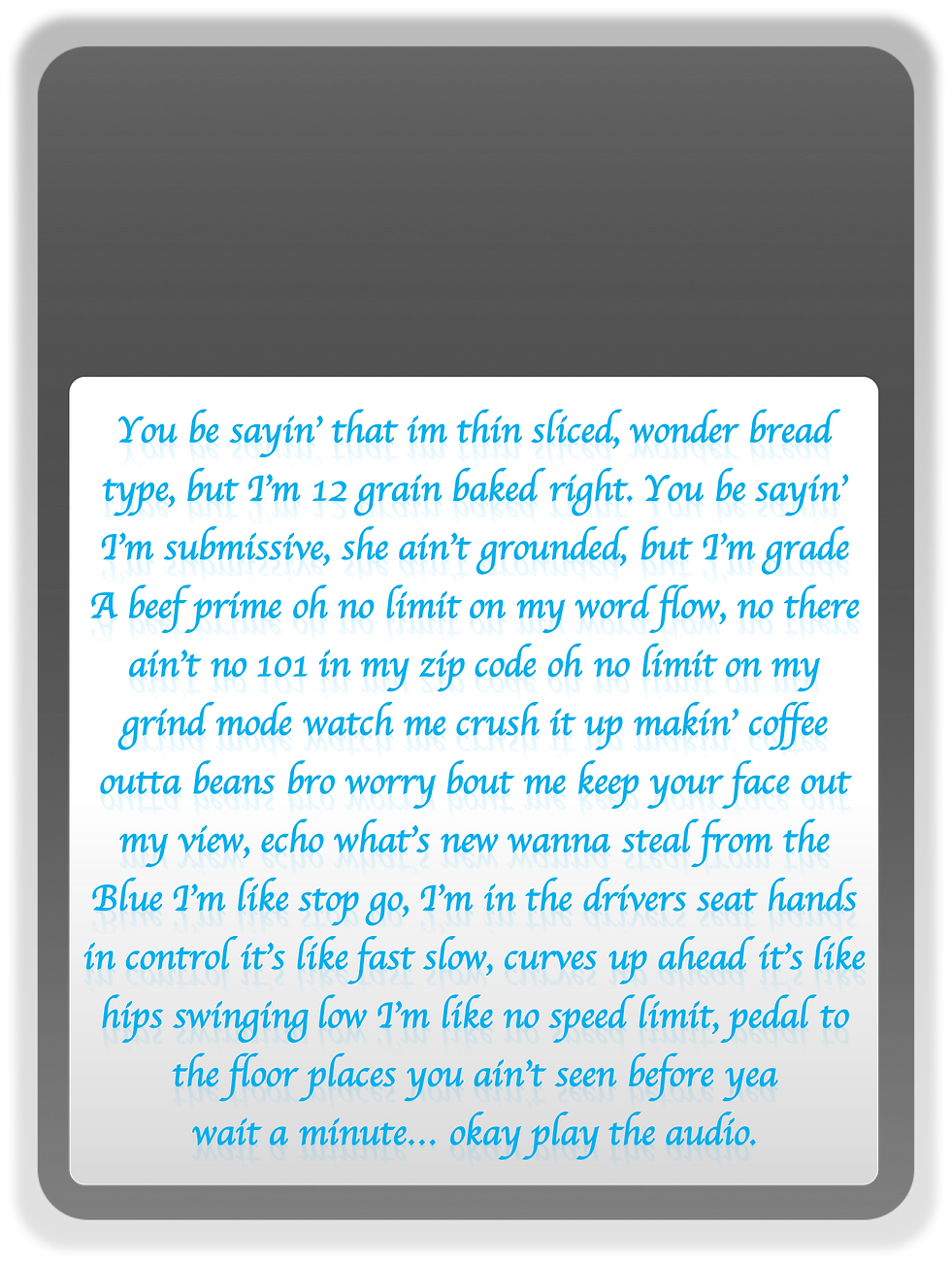 Blue Rewrites No Limit lyrics mobile.png