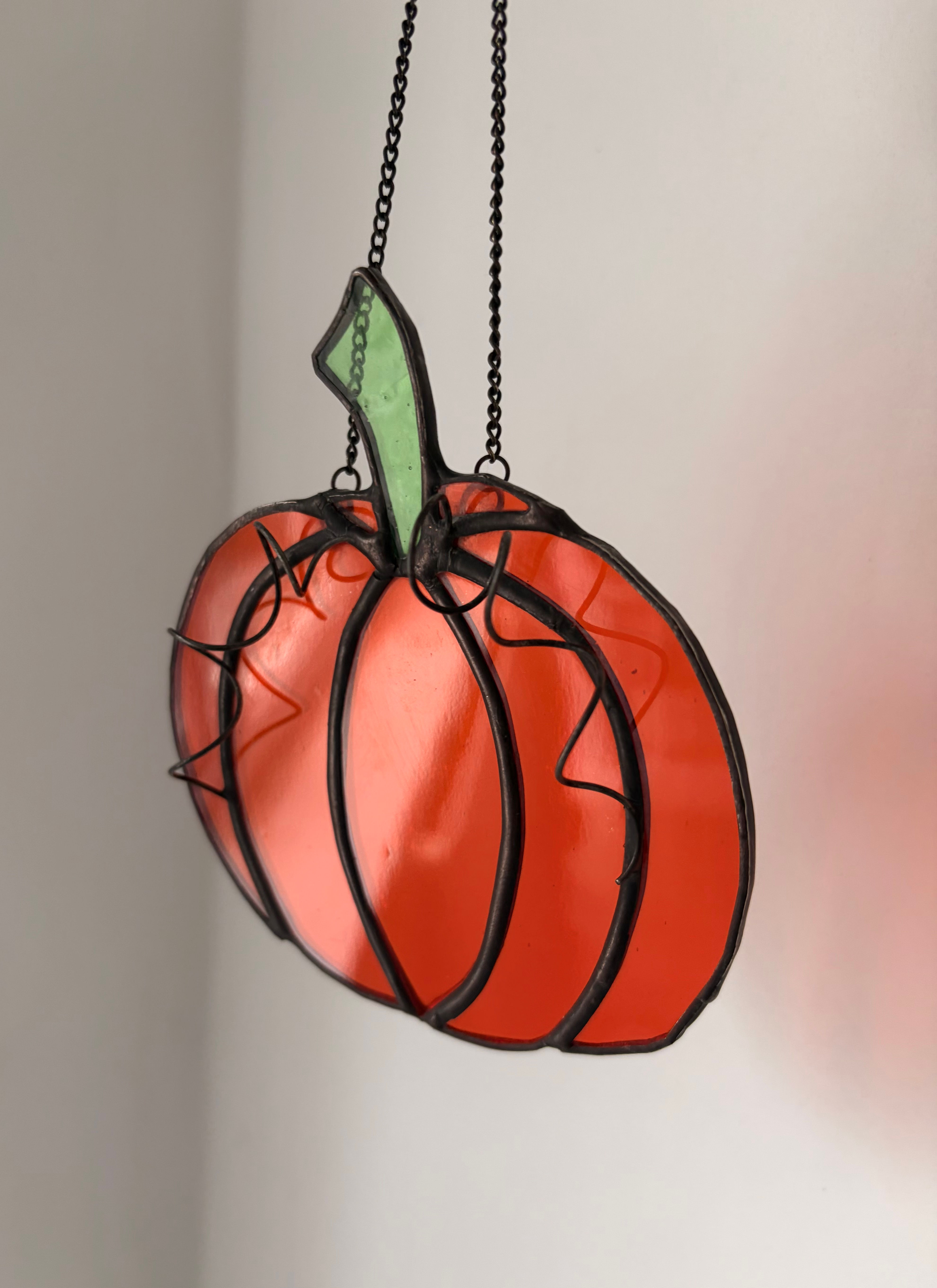 Stained Glass Pumpkin - Hanging Panel