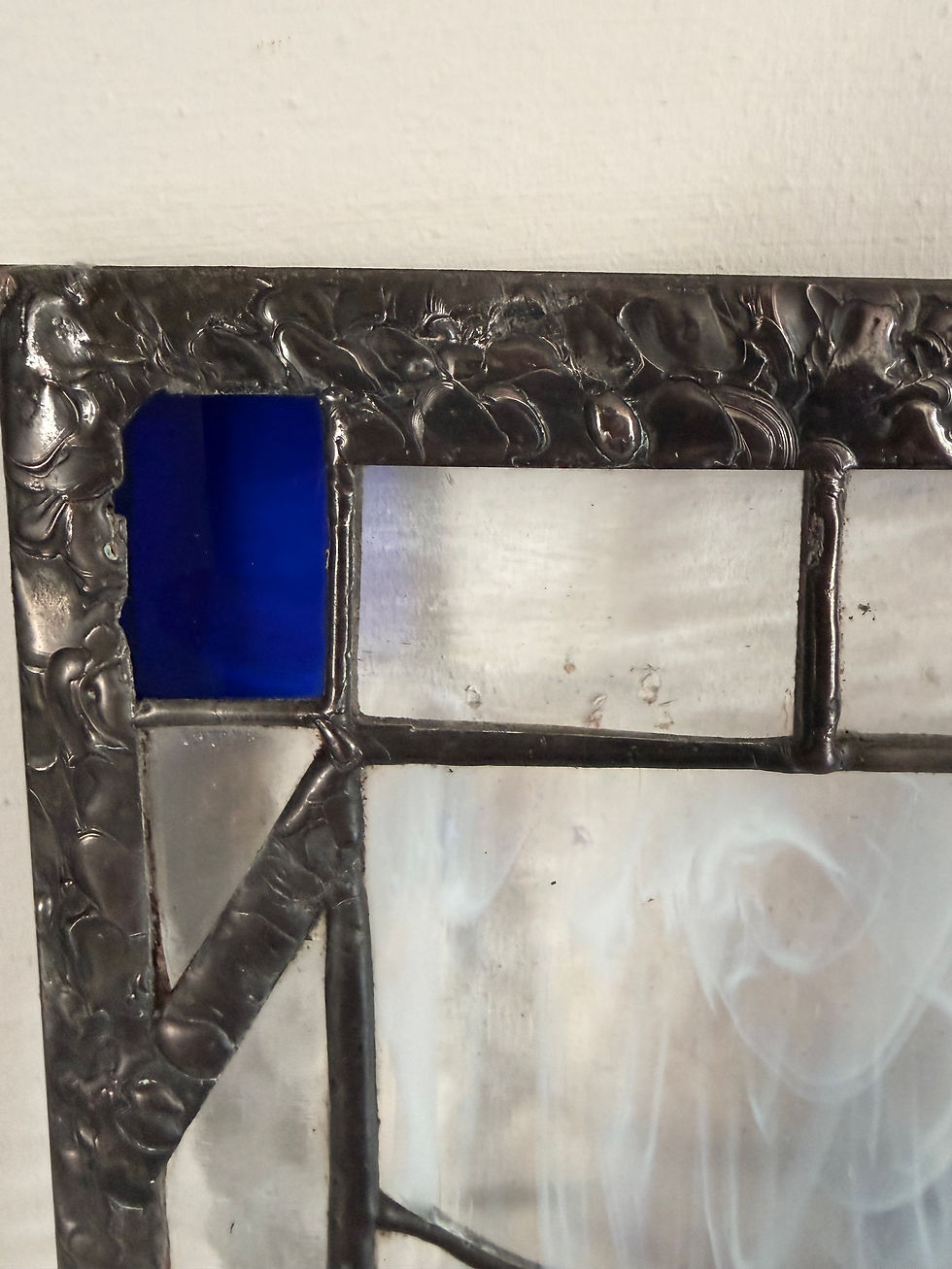 Thumbnail: Moon Gazer Stained Glass Panel - Set in a heavy steel frame