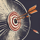 An arrow hitting the bullseye, representing the precision and personal success that an AI-based career coach can help job see