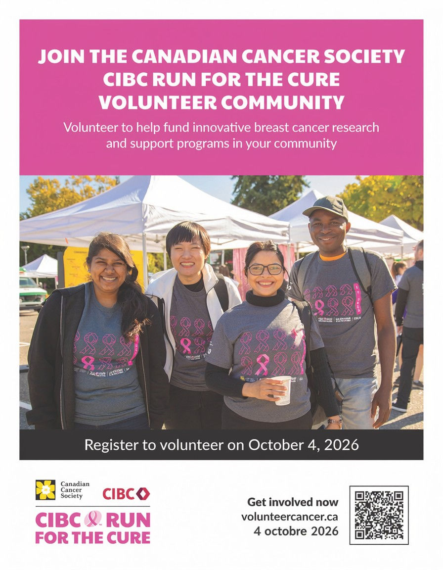 Run for the Cure Volunteer (October 4, 2026) - Canadian Cancer Society (Canada-Wide)