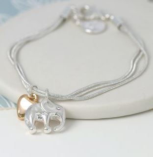 Image of Silver Plated Elephant Bracelet