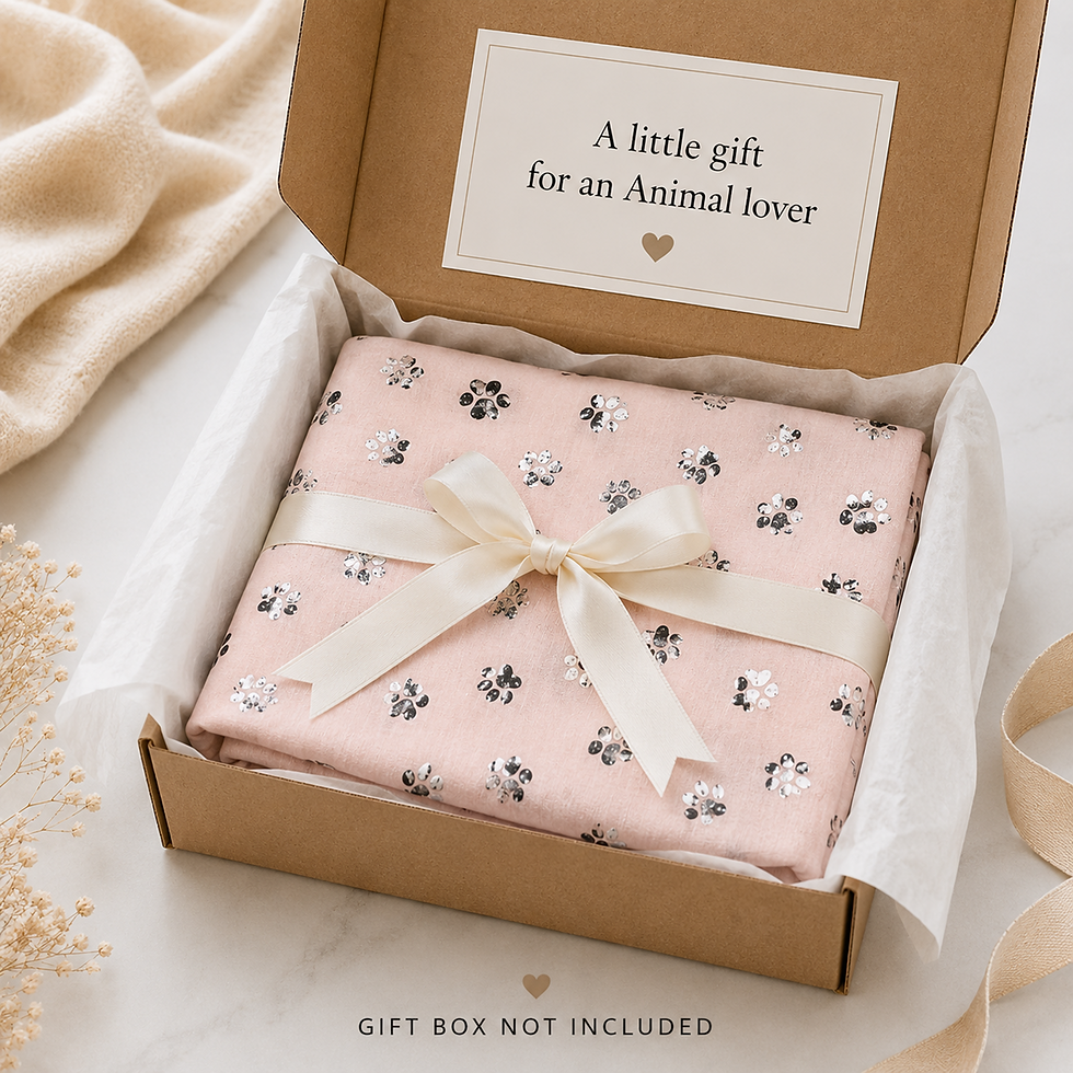 Thumbnail: Pink  Paw Print Ladies Scarf gift wrapped
