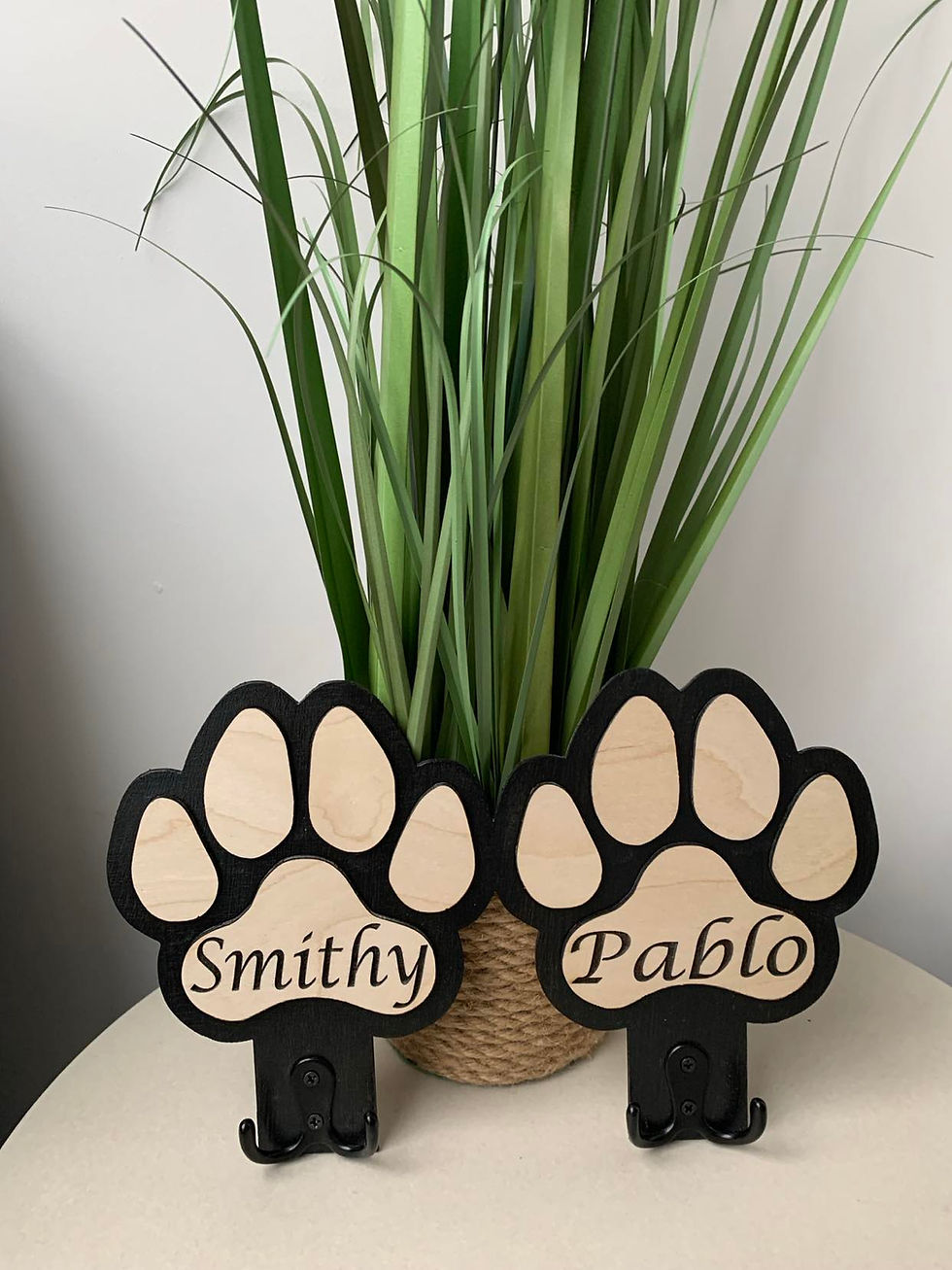 Thumbnail: Image of Furever Gifts Personalised Double Dog Lead Holder