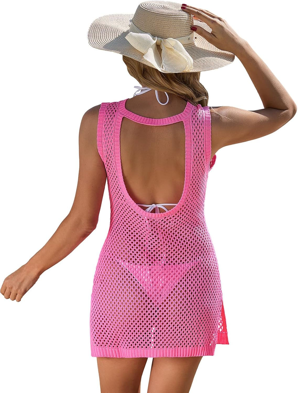 FAIRY SEASON maillot de bain Coverup pour femmes tricot crochet évider dos nu 