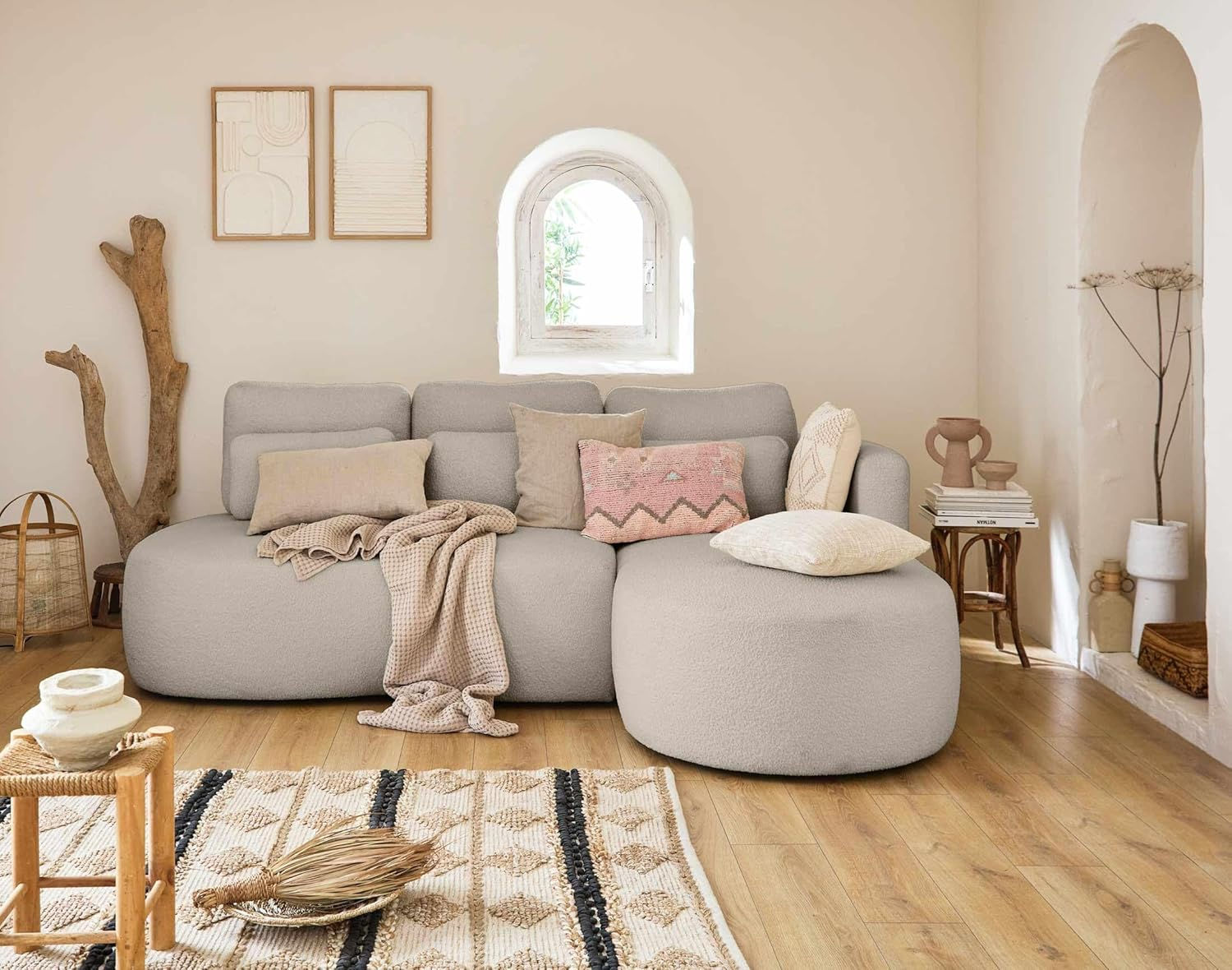 Lisa Design - Canapé d'angle Convertible avec Coffre - Angle Droit - Mahina en